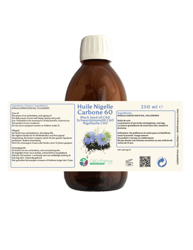 C60 nigelle pure – soutien immunitaire, peau saine, thymoquinone concentrée.