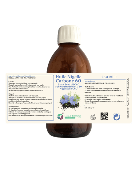 Elixír z oleje z černých semen s uhlík 60 - zdraví a antioxidant