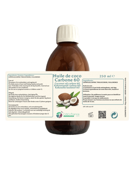 Elixir van gefractioneerde kokosolie verrijkt met koolstof 60